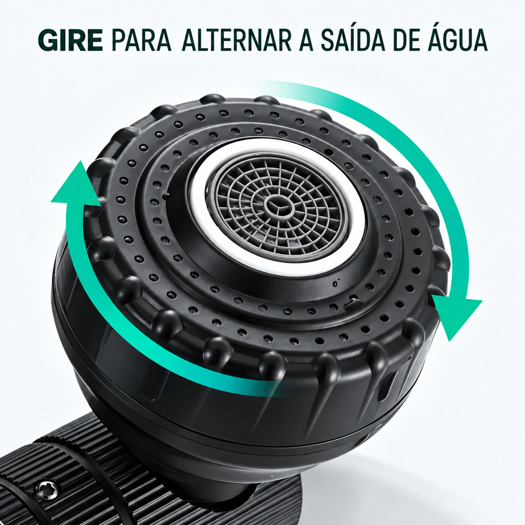 Torneira Giratória 1080° Robótica - Para Pia de Cozinha e Banheiro com Sistema Antirrespingos