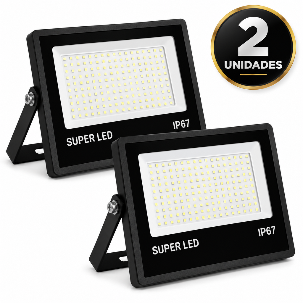 Refletor LED 300W Super LED IP67 – Luz Branca Fria 6500K | Oferta Especial Enquanto Durar o Estoque