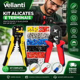 Kit Alicate Decapador e Crimpador de Terminais Profissional + 1200 Terminais Ilhós Tubular