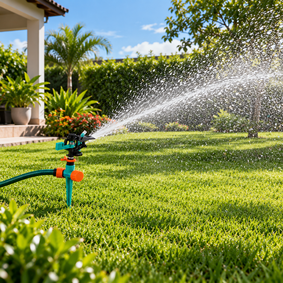 Aspersor Irrigador de Impulso 360° para Jardim e Gramado