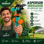 Aspersor Irrigador de Impulso 360° para Jardim e Gramado