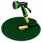 Mangueira Expansível 37 Metros - Reforçada, Grossa - Conectores em aço dourado - Com Bico 8 Jatos - versão exclusiva