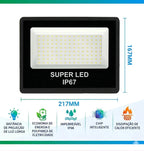 Refletor LED 300W Super LED IP67 – Luz Branca Fria 6500K | Oferta Especial Enquanto Durar o Estoque