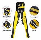 Kit Alicate Decapador e Crimpador de Terminais Profissional + 1200 Terminais Ilhós Tubular