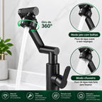 Torneira Giratória 1080° Robótica - Para Pia de Cozinha e Banheiro com Sistema Antirrespingos